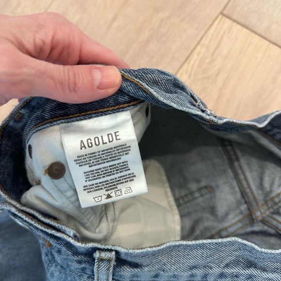 Agolde 90’s Pinch Waist High Rise Light Blue Straight Leg Jeans - Picture 6 of 6